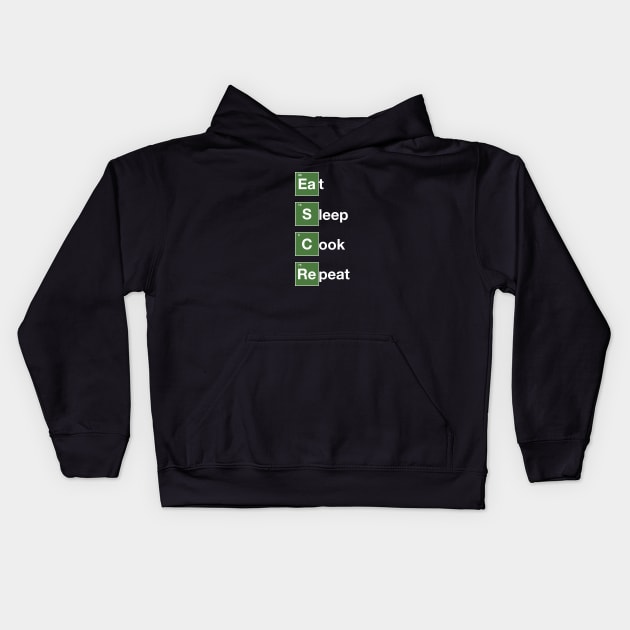 Eat Sleep Cook Repeat Kids Hoodie by AliceTWD